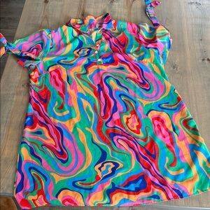 SHEIN Multicolor Swirl Shirt Dress